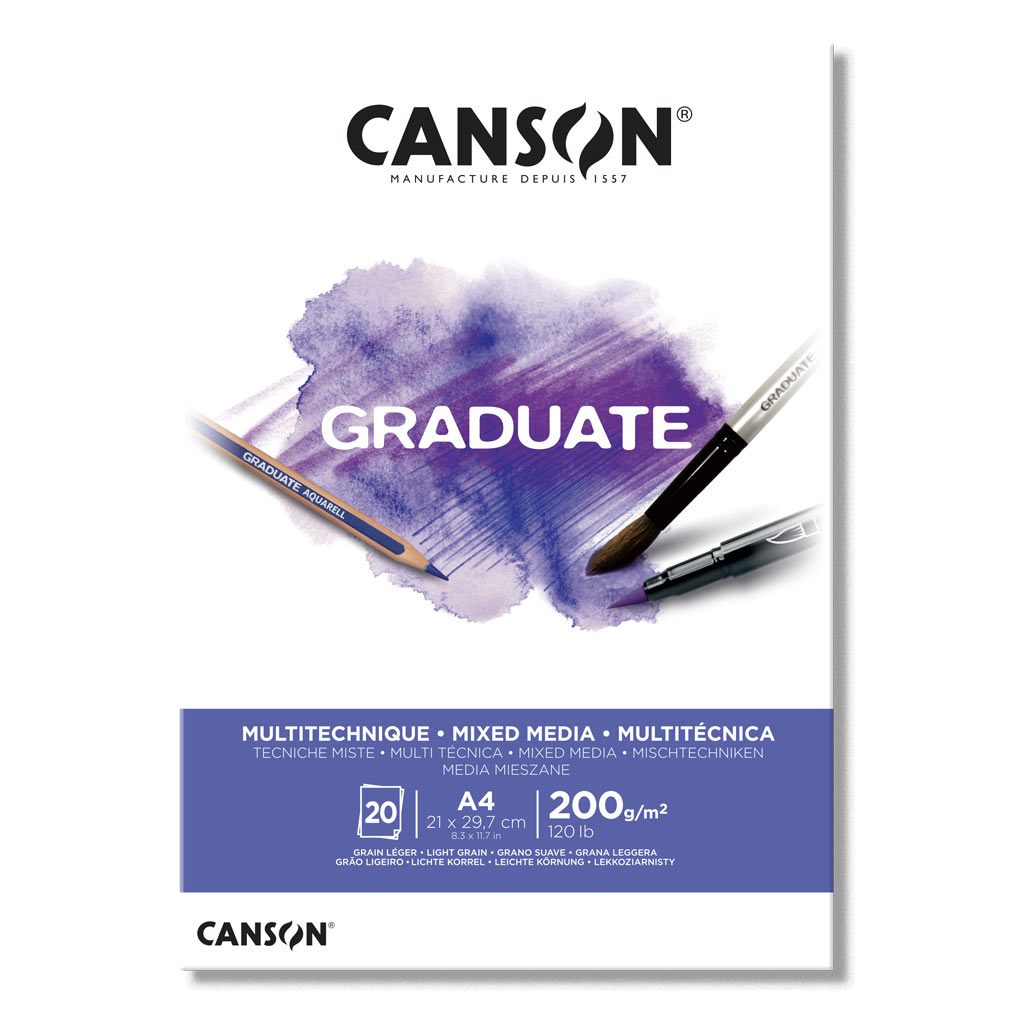 BLOC CANSON MIXED MEDIA GRADUATE BLANCO A4