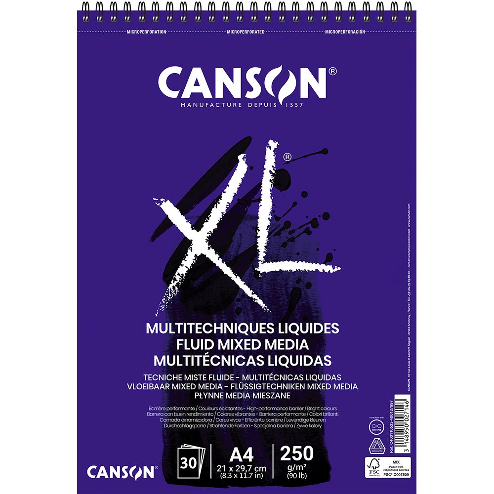 BLOCK XL MULTITÉCNICAS HÚMEDAS A4