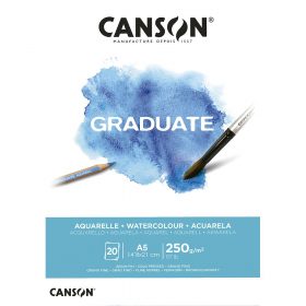 BLOC GRADUATE ACUARELA 14X21CM. A5 (20HJ.) 250GR. CANSON