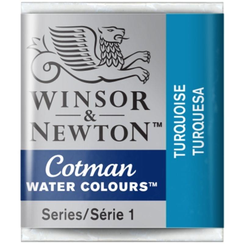 W&N ACUARELA COTMAN 1/2 GODET TURQUESA