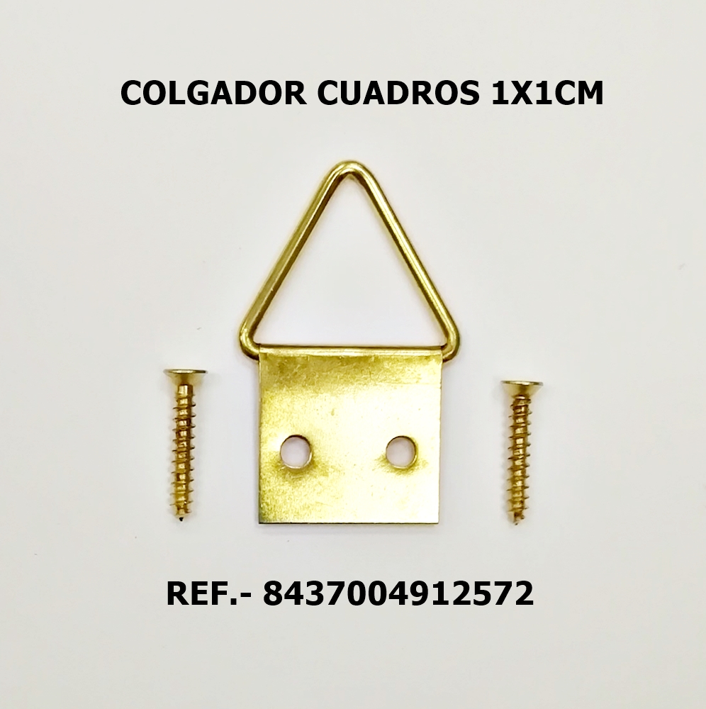 COLGADOR CUADROS TRIANGULAR DORADO