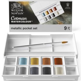 CAJA 8 ACUARELAS COLORES METÁLICOS W&N