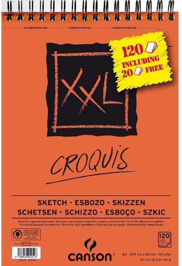 BLOCK XL CROQUIS A4 120hojas + 20