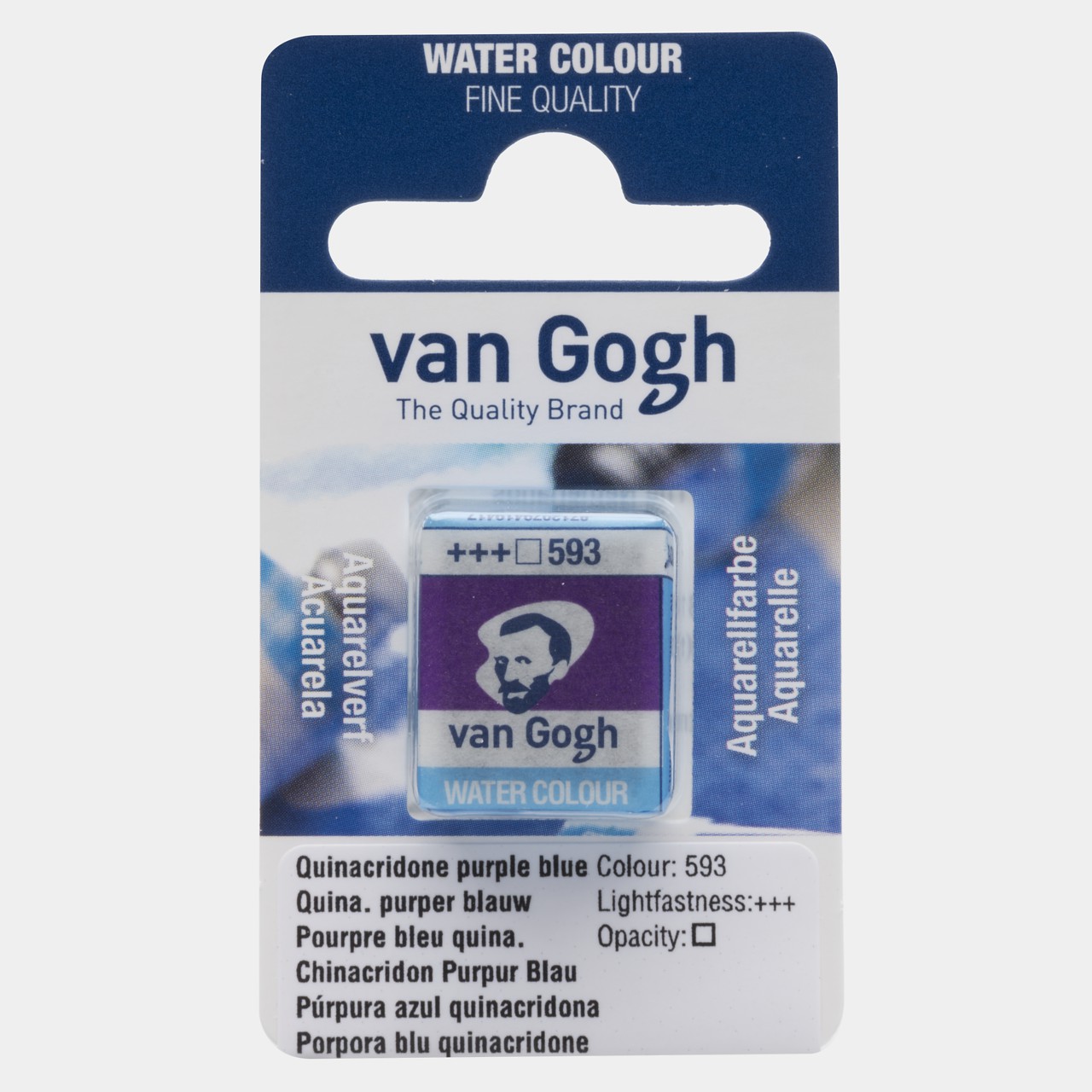 1/2 GODET VAN GOGH, Nº593, PÚRPURA QUINA. AZULADO