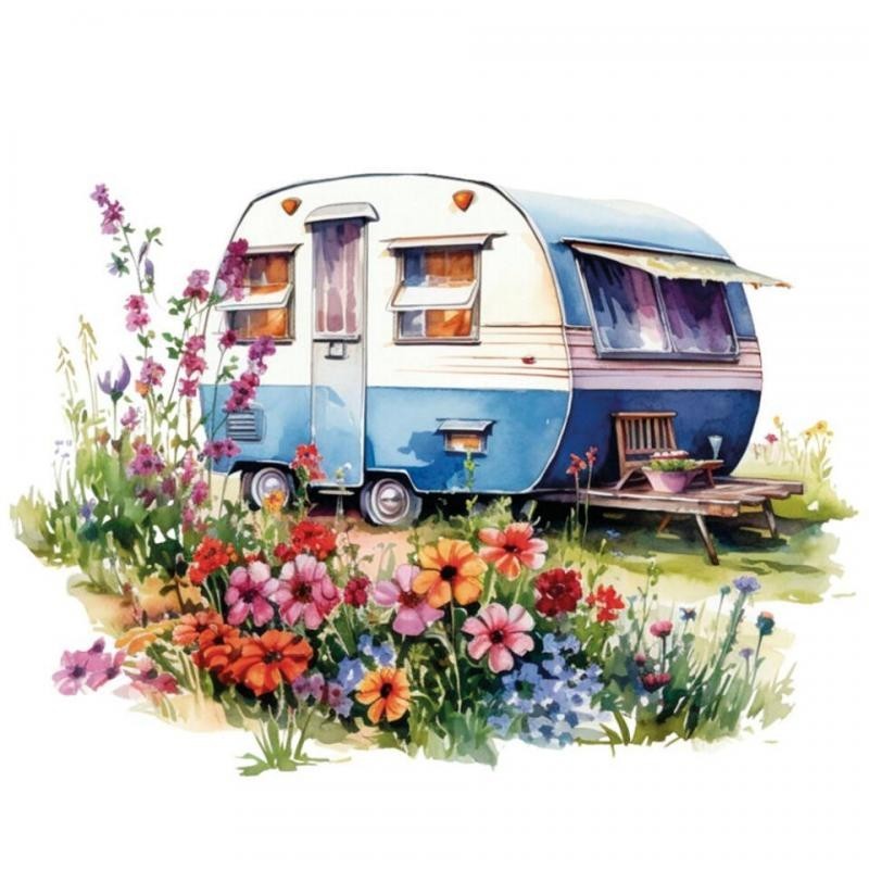 TRANSFER DTF TEXTIL 24x23cm. Caravana 1